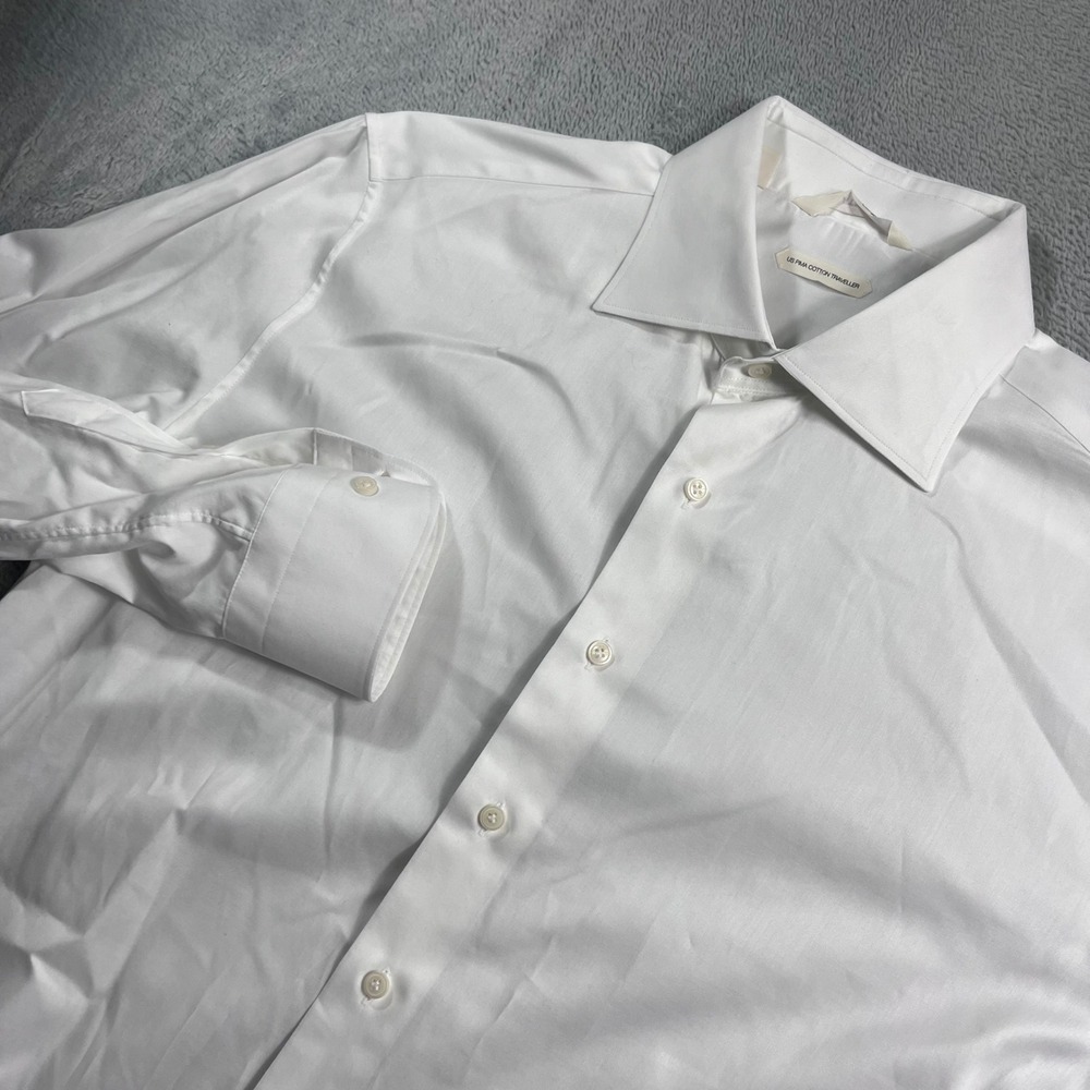 Suitsupply White Pima Cotton Traveller Dress Shirt Tailored Fit 16 41 Mens